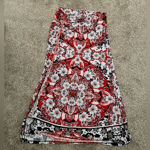 Red Floral Maxi Skirt